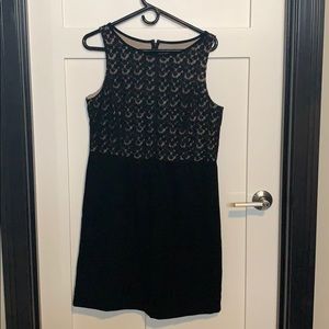LOFT Black Dress with lacelike embellishment